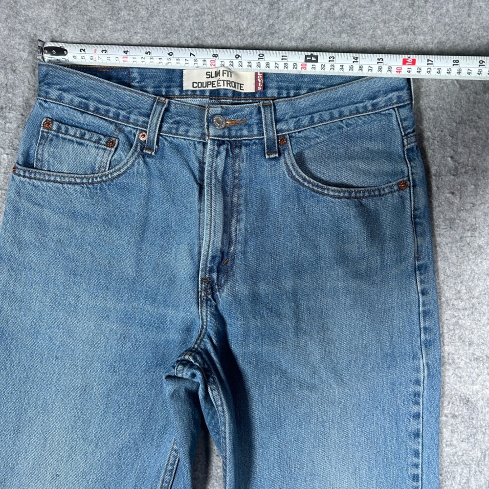 Levi's 516 Denim Jeans Mens 34x30 Blue Slim Fit Straight Leg Raw Hem - Picture 5 of 16